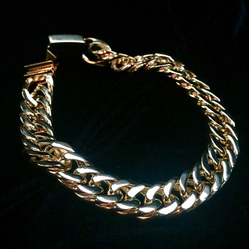 REAL 18K GOLD MIAMI DOUBLE CUBAN LINK BRACELET MADE IN ITALY *LIFETIME WARRANTY*